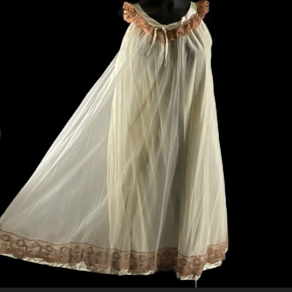 Chocolate / cream vintage night gown *Rare* s/m